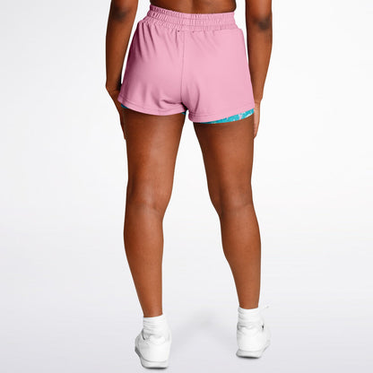 No Off Season 2 in 1 Womens Shorts Reverse Pink