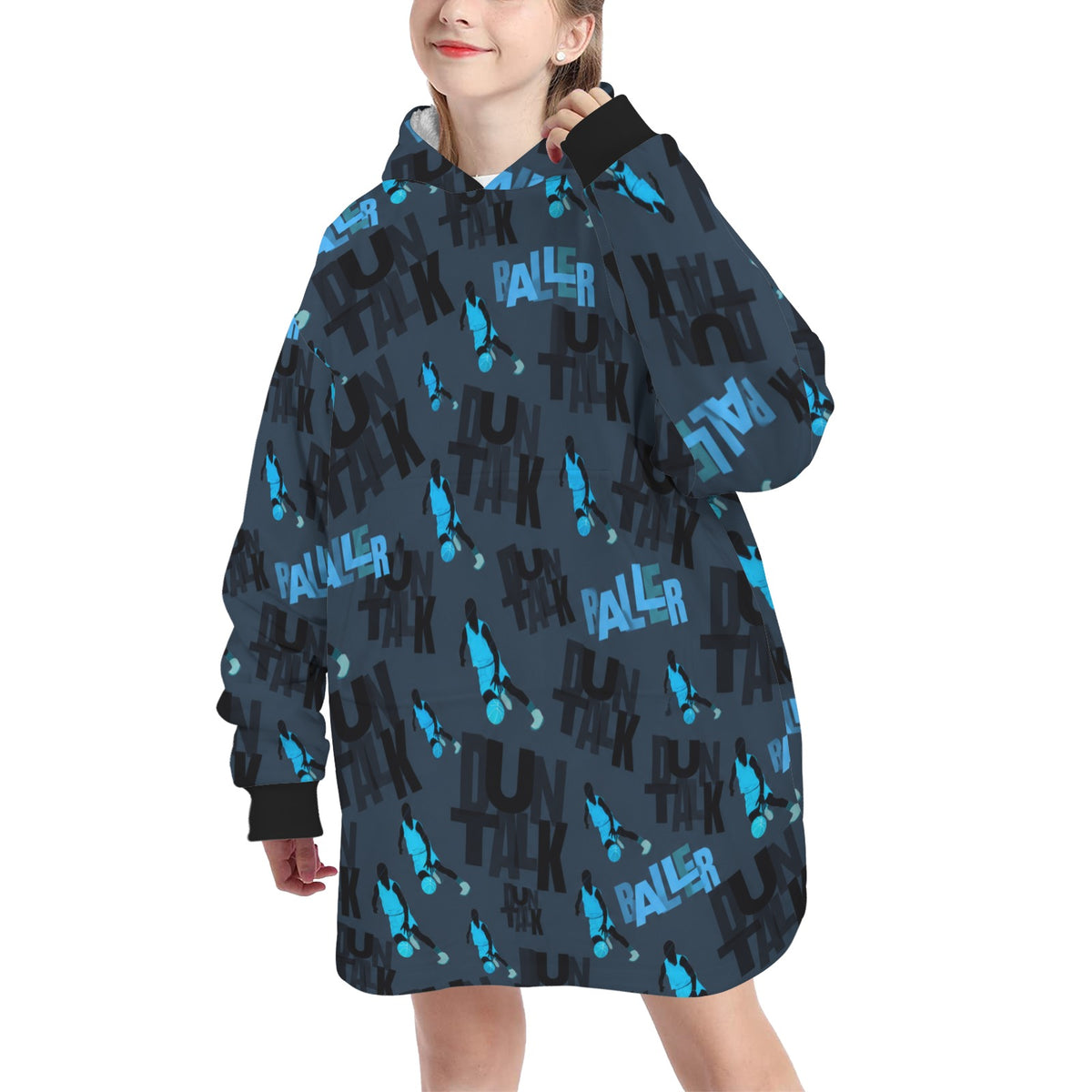 Silhouette Blanket Hoodie - Navy/Blue