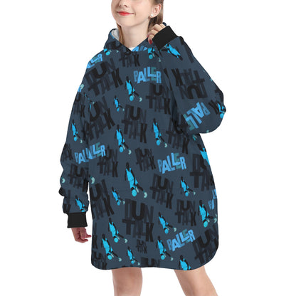Silhouette Blanket Hoodie - Navy/Blue