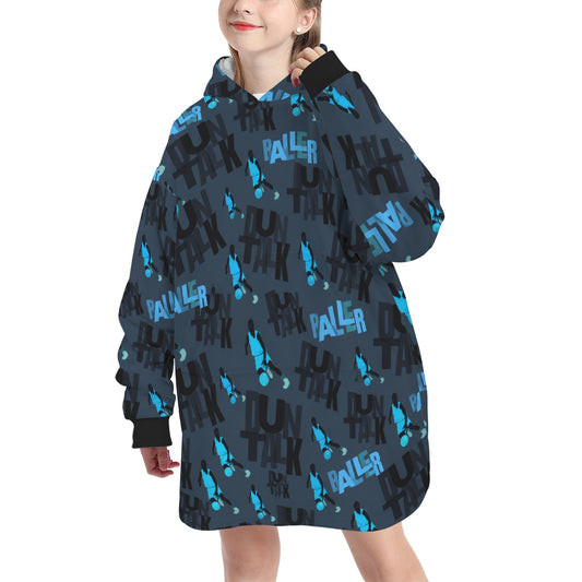 Silhouette Blanket Hoodie - Navy/Blue