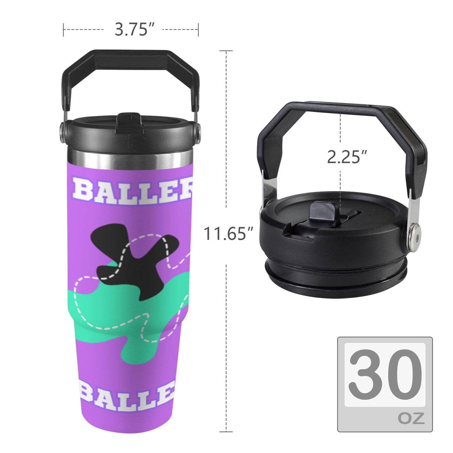 Insulated Water Bottle - Baller Purple