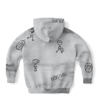 "Doodle" Basketball Youth Hoodie - Grey