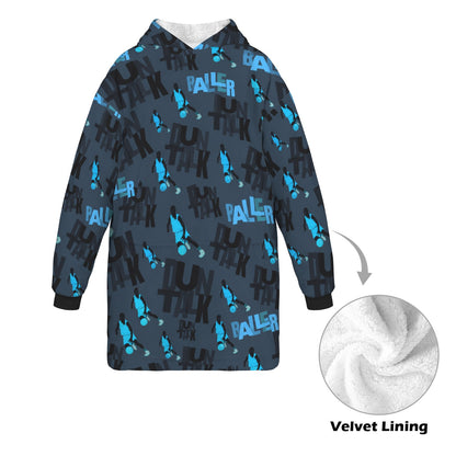 Silhouette Blanket Hoodie - Navy/Blue