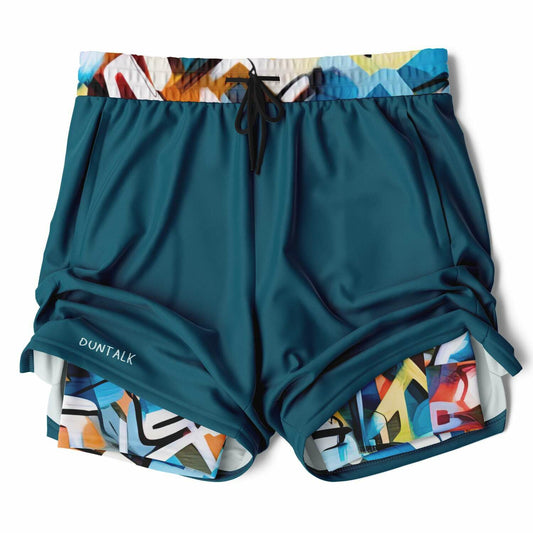 "One Stop" Basketball Unisex 2-in-1 Shorts - Blue