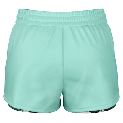 Duntalk "One Stop" Basketball Women's 2-in-1 Shorts - Mint Subliminator