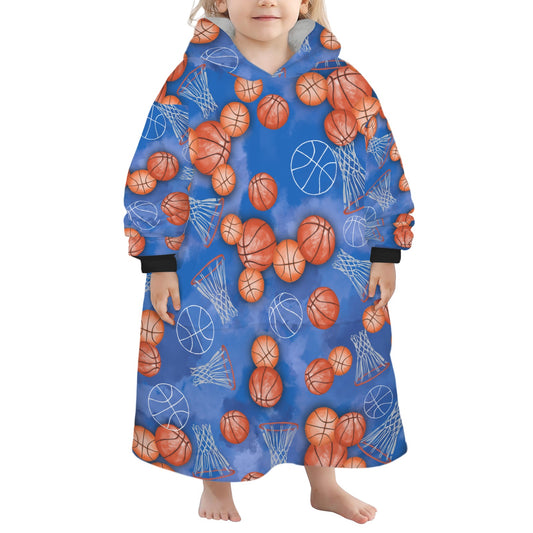 Child Hoodie Blanket - Basketball