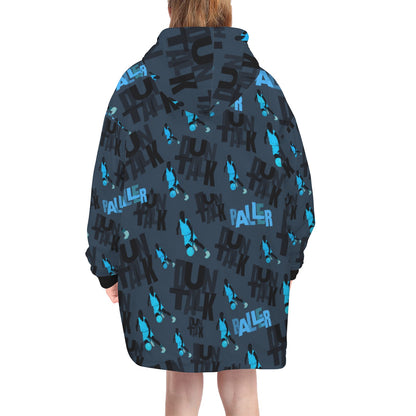 Silhouette Blanket Hoodie - Navy/Blue