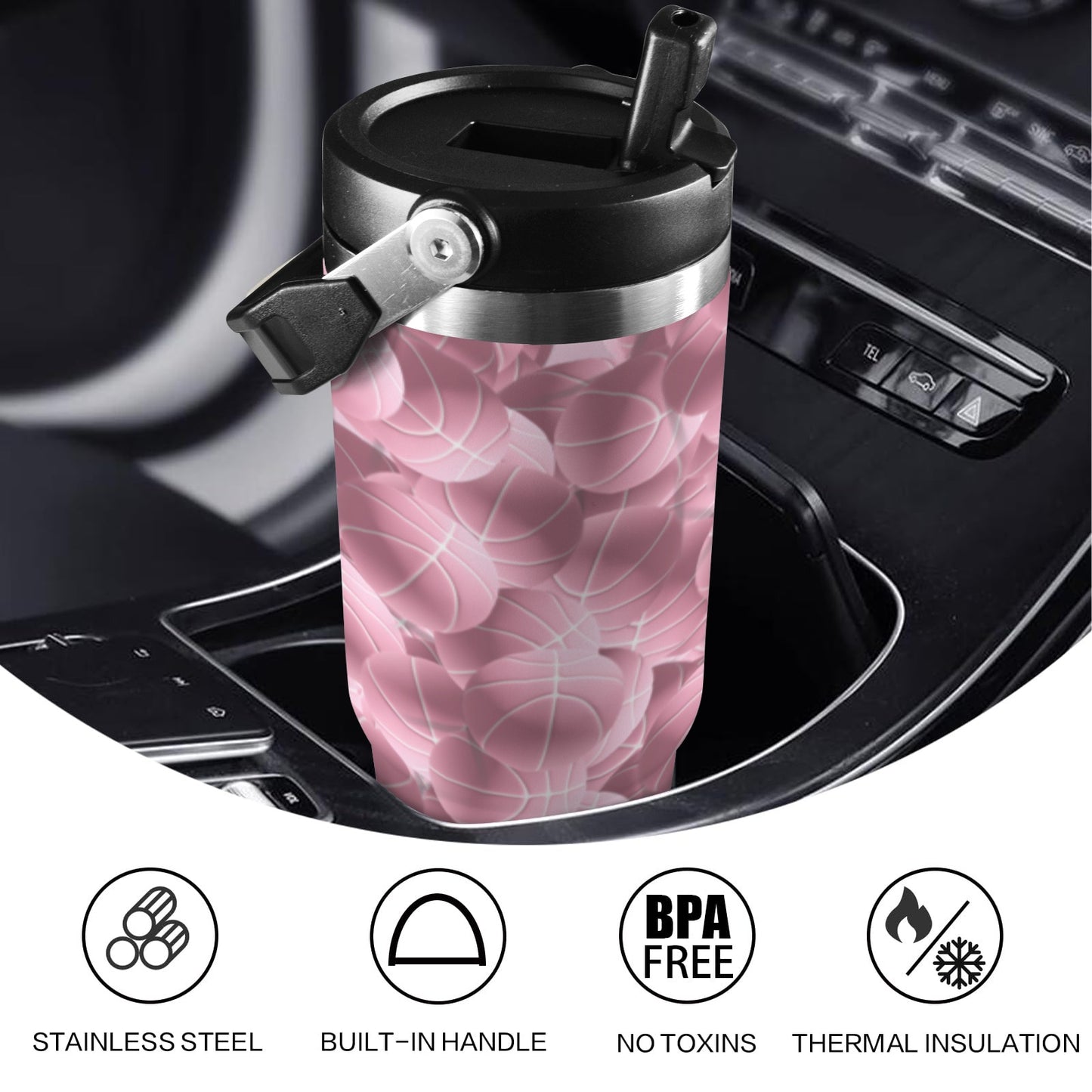 Insulated Water Bottle - Court Pink