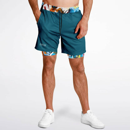 "One Stop" Basketball Unisex 2-in-1 Shorts - Blue