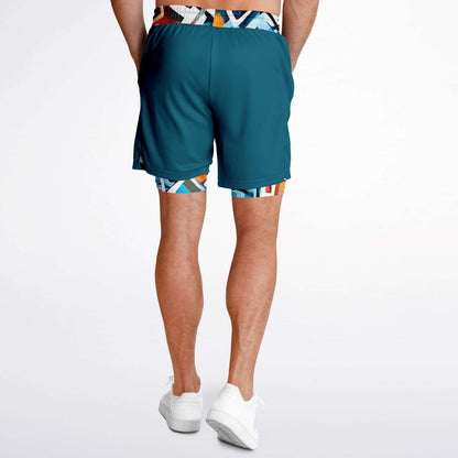 "One Stop" Basketball Unisex 2-in-1 Shorts - Blue