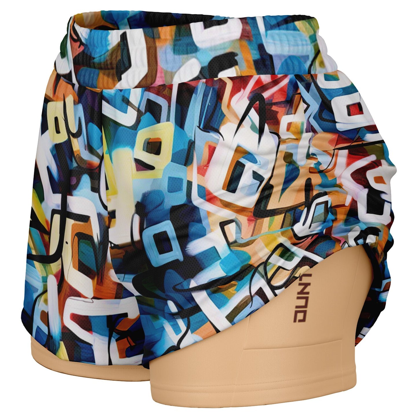 One Stop Women's 2-in-1 Shorts - Blue Reverse