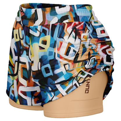 One Stop Women's 2-in-1 Shorts - Blue Reverse