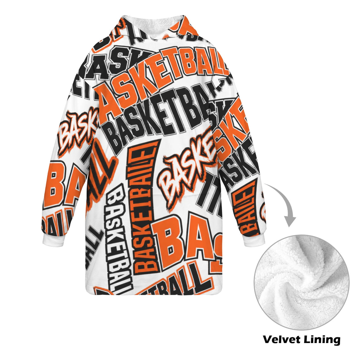All Caps Blanket Hoodie - White/Orange
