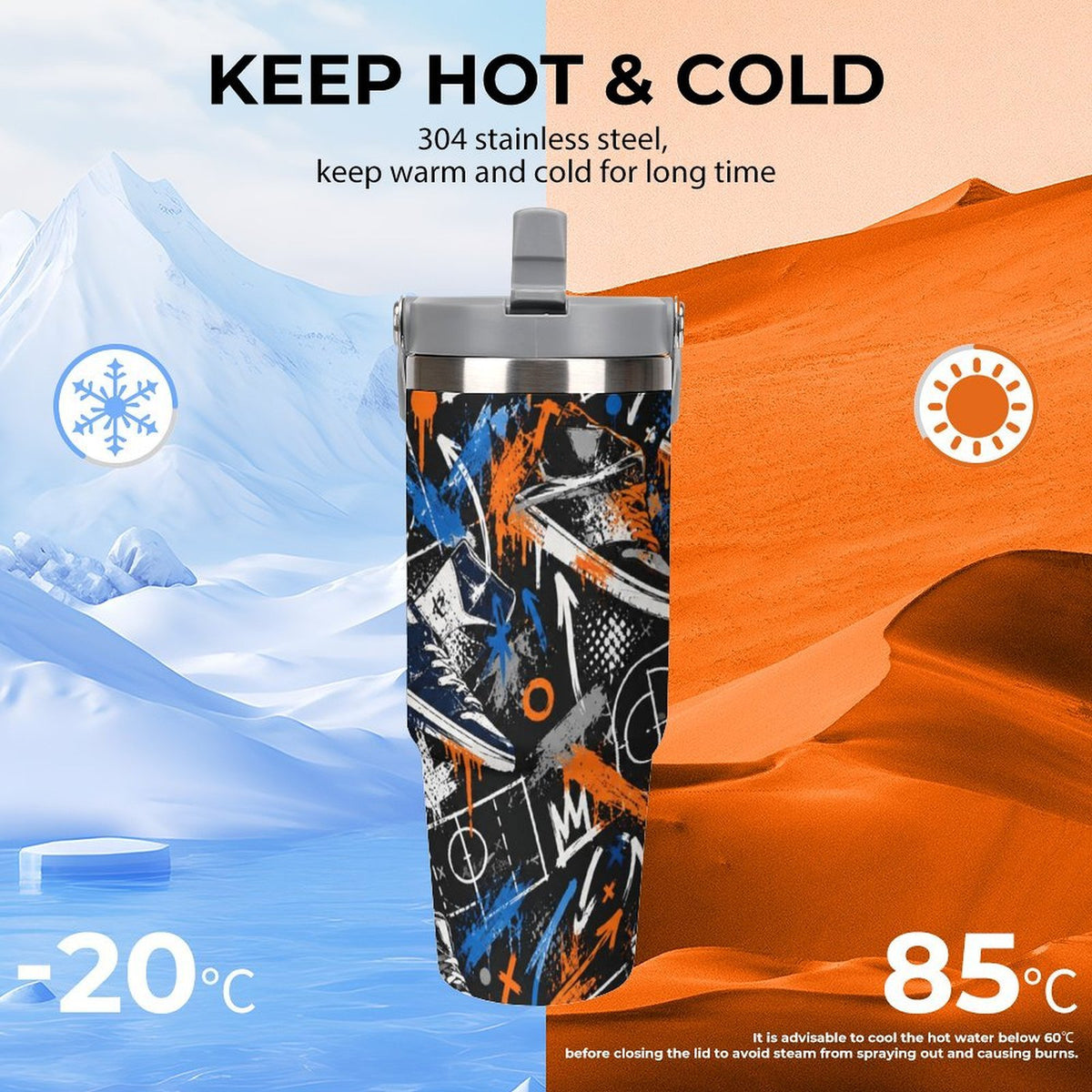 Kicks Tumbler - Black/Blue/Orange