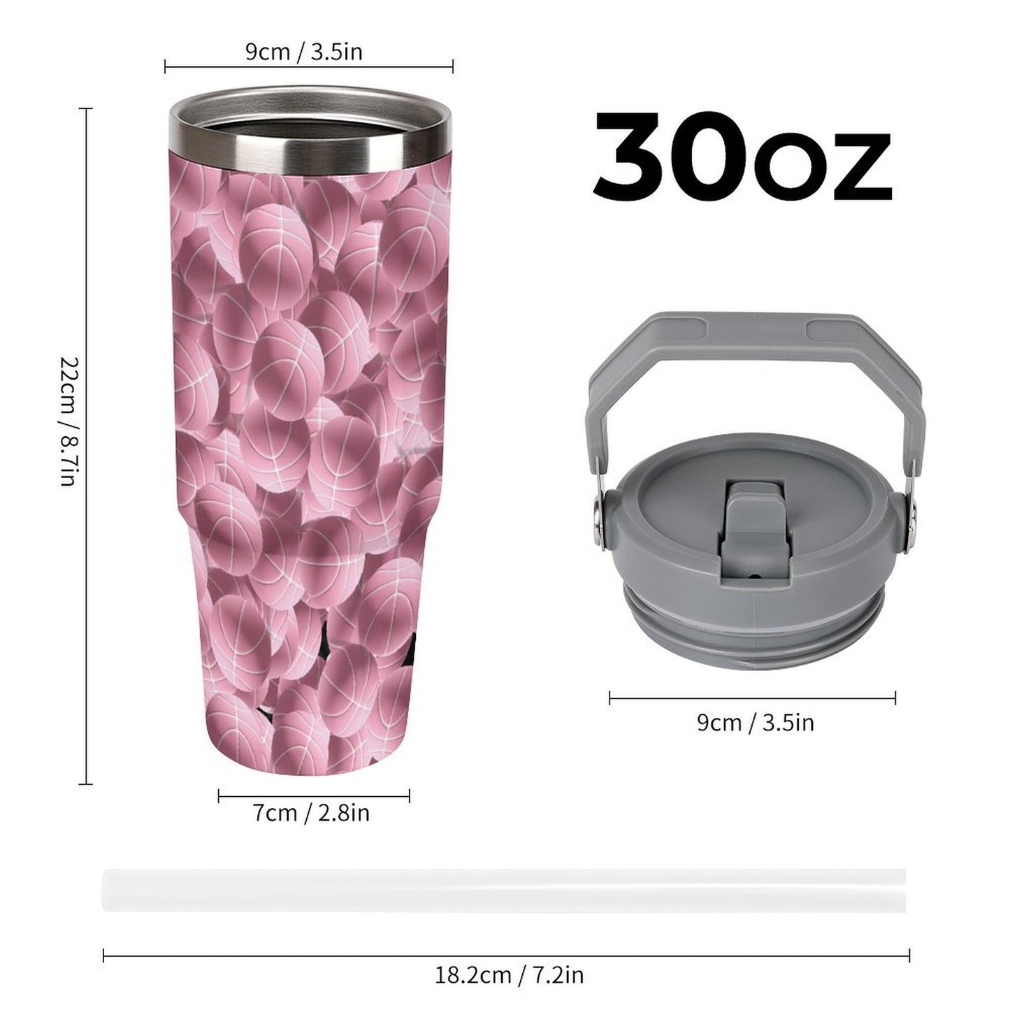 Basketball Tumbler - Pink