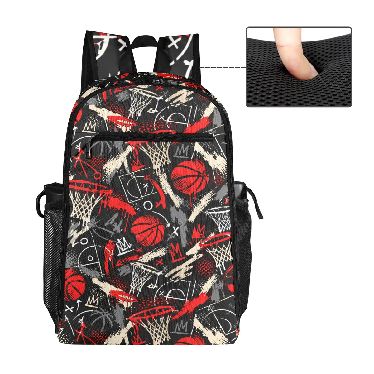 Rim Check Backpack - Large Black/Red