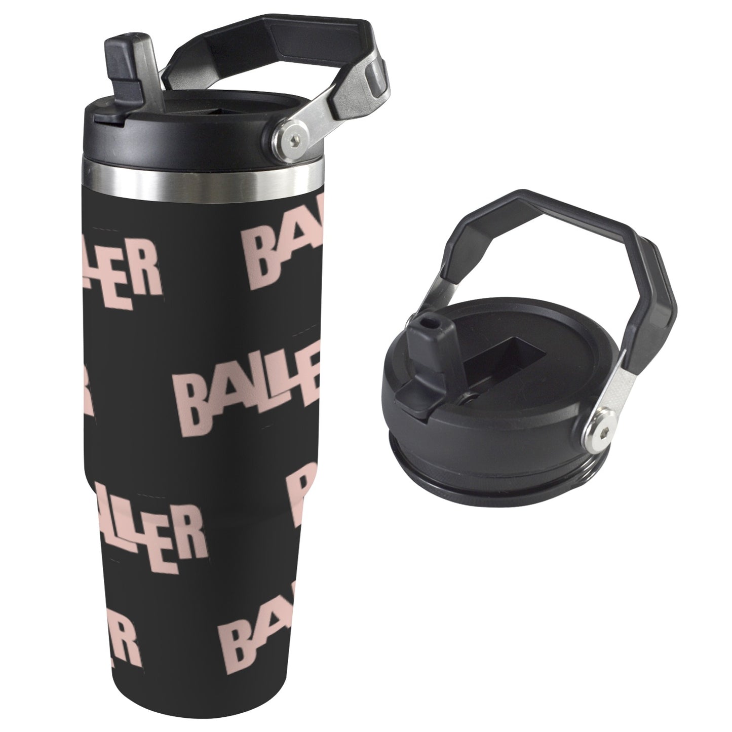 Insulated Water Bottle - Baller Black
