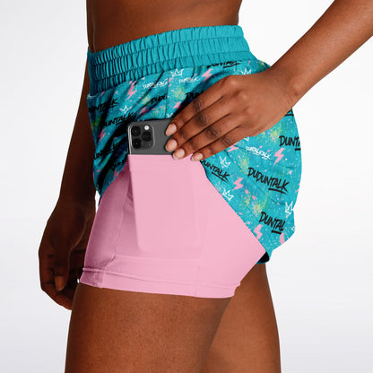 No Off Season 2 in 1 Womens Shorts Reverse Blue