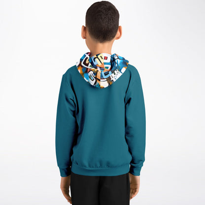 "One Stop" Baskeball Youth Hoodie - Blue