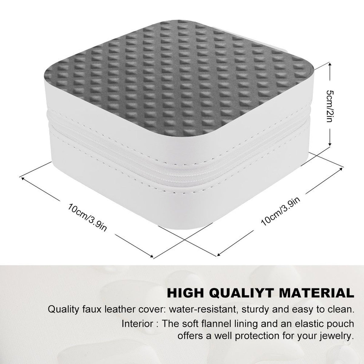 Leather Basketball Drip Lock Jewelry Box - Grey