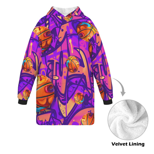 "Paint" Basketball Hoodie Blanket 2