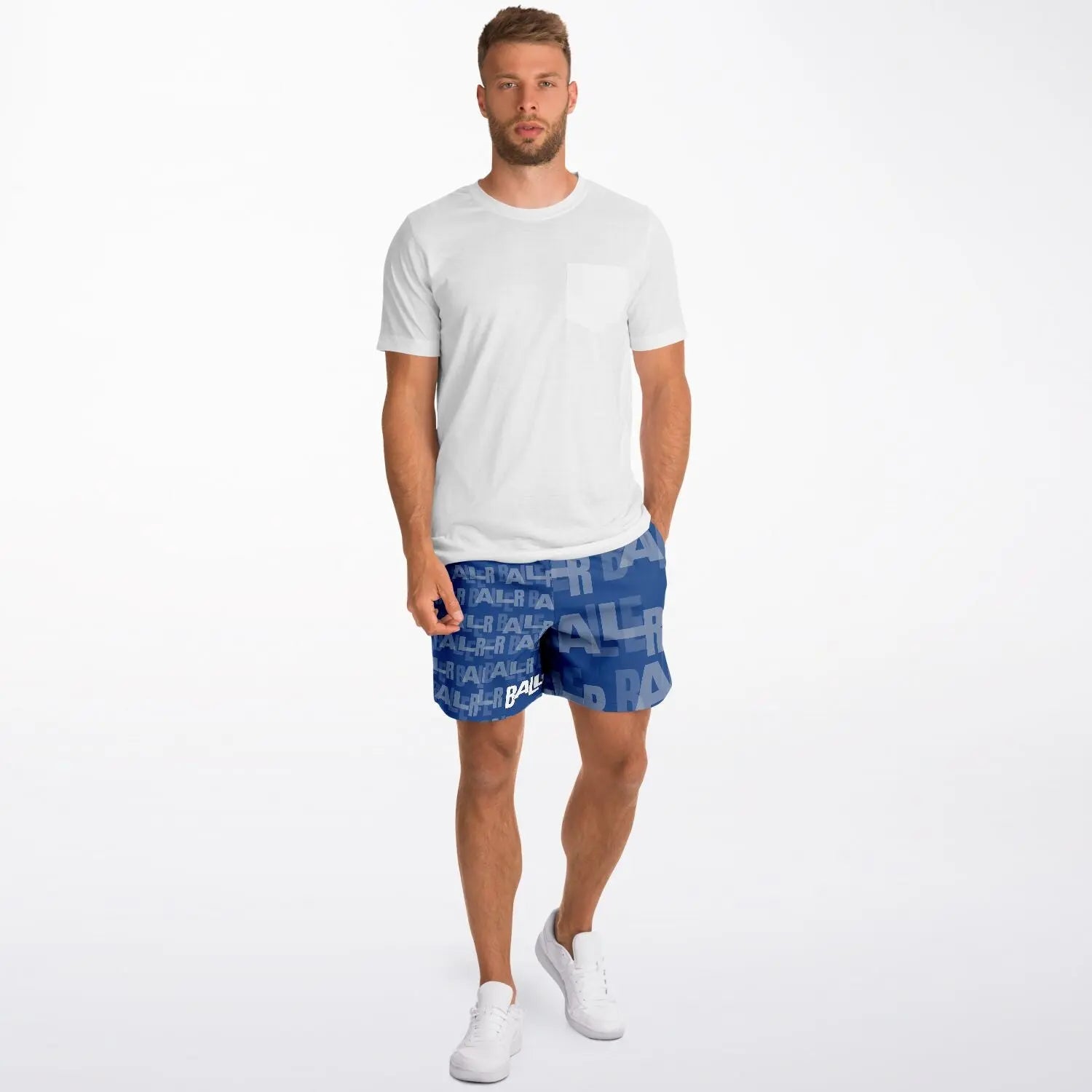 Duntalk "Baller" Basketball Mid Shorts - Blue Subliminator
