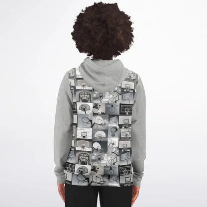 Duntalk "All Net" Basketball Athletic Zip-Up Hoodie - Grey