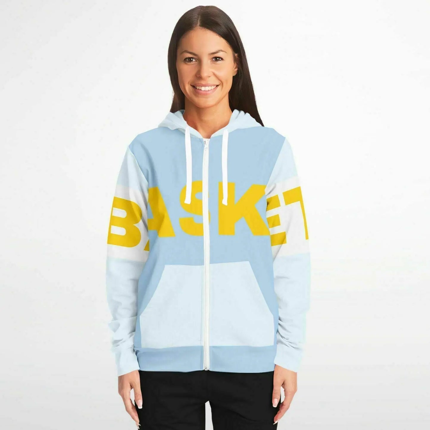 Duntalk "Beyond" Basketball Athletic Zip-Up Hoodie - Yellow Subliminator