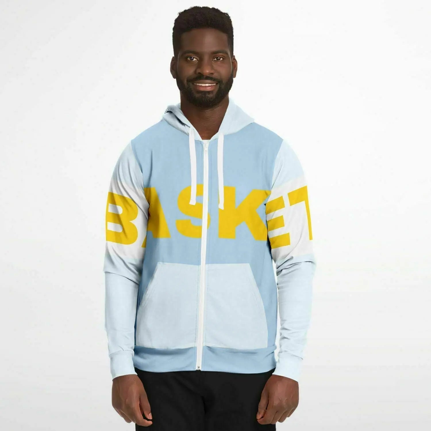 Duntalk "Beyond" Basketball Athletic Zip-Up Hoodie - Yellow Subliminator