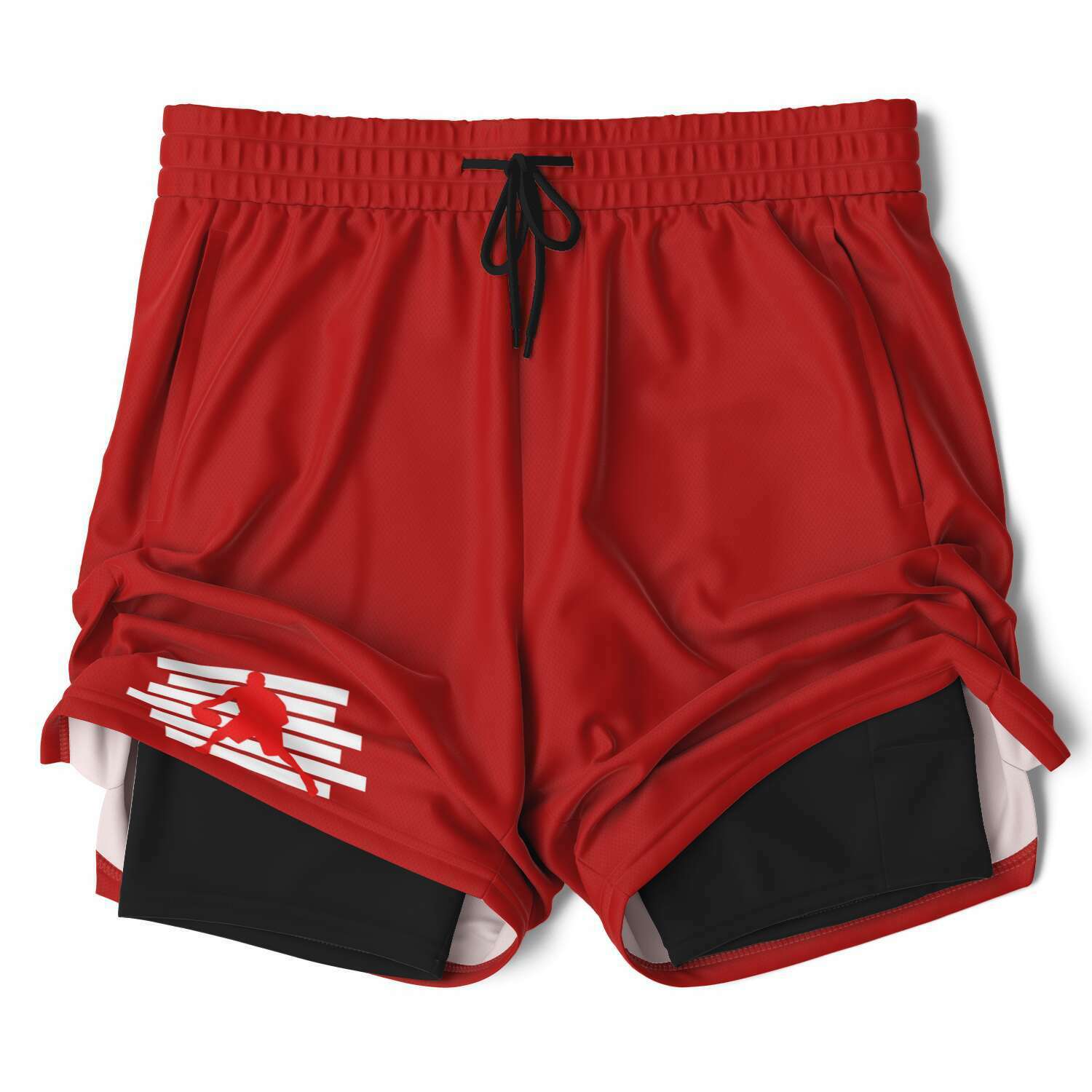 Duntalk "Da Man Dem" 2-in-1 Basketball Shorts - Red Subliminator