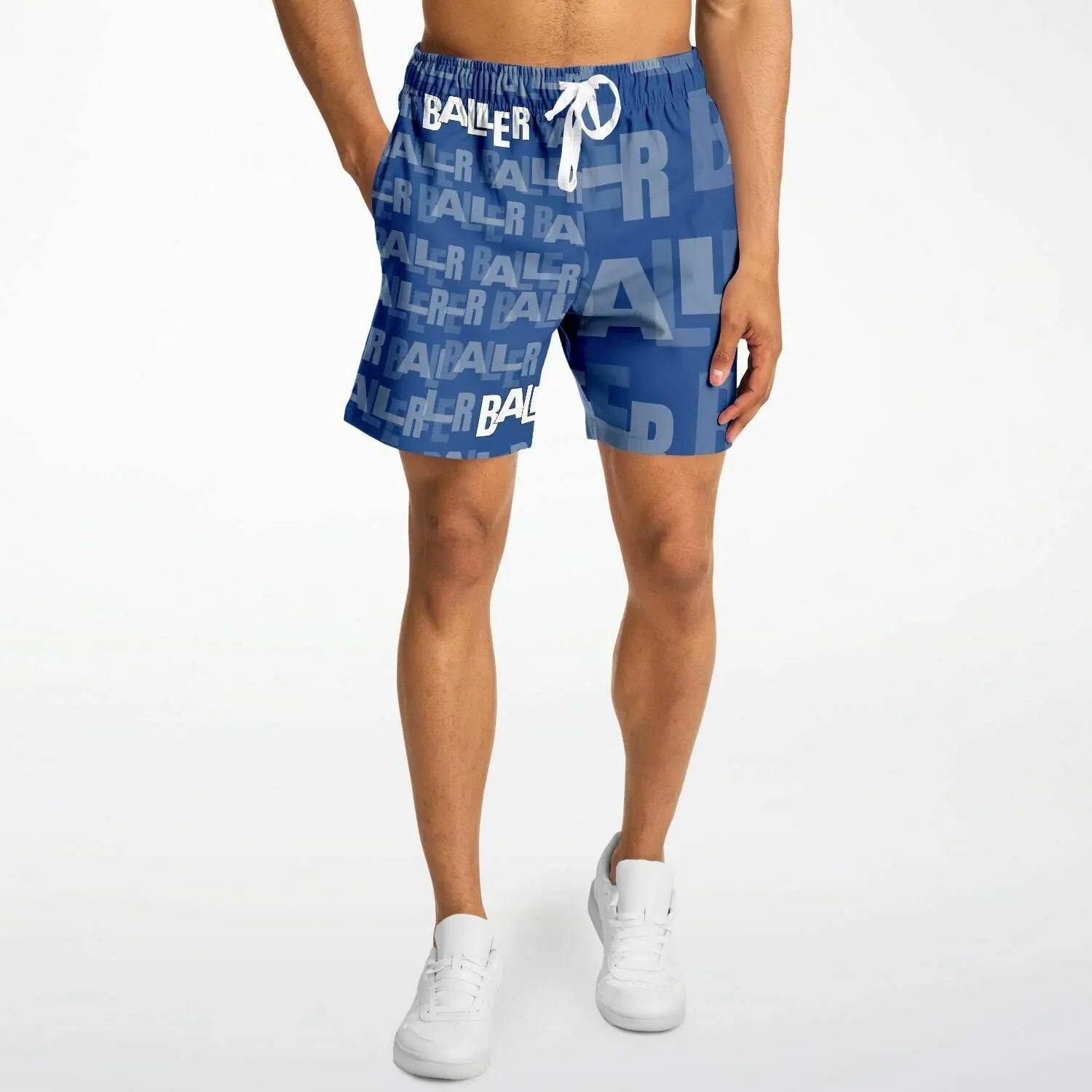 Duntalk "Baller" Basketball Mid Shorts - Blue Subliminator