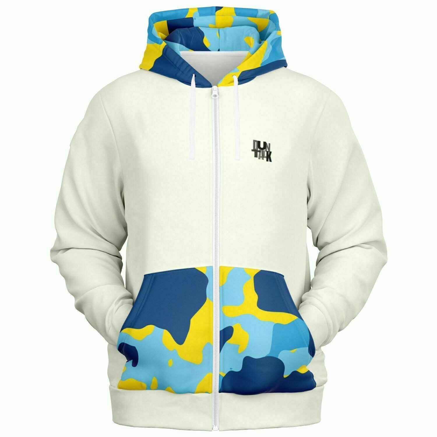 Duntalk "Bench Mob" Basketball Zip-Up Hoodie Jacket - Blue Subliminator