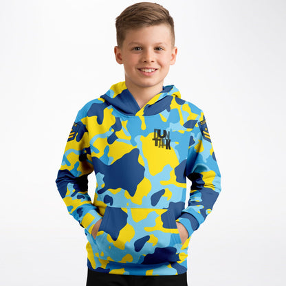 Duntalk "Bench Mob" Basketball Youth Hoodie - Blue Subliminator