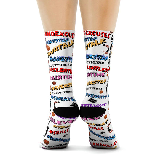 Duntalk "Hashtags" Girl's Basketball Socks Printify