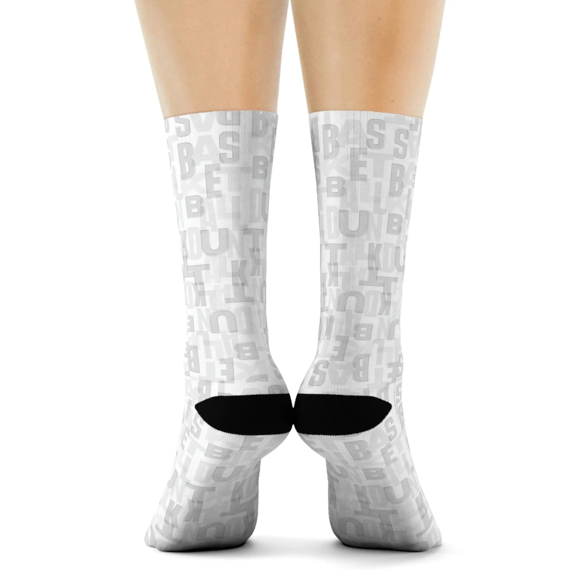 Duntalk "Court Vision" Basketball Socks- White Printify