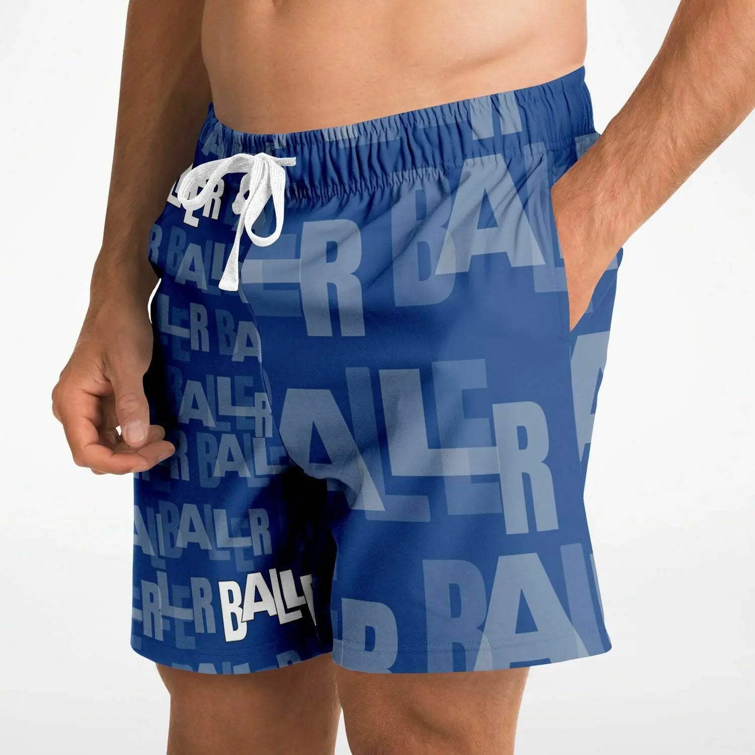 Duntalk "Baller" Basketball Mid Shorts - Blue Subliminator