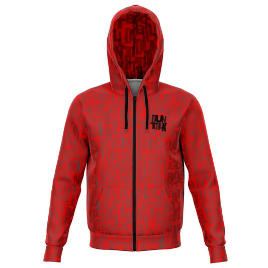 Duntalk "Court Vision" Basketball Zip-Up Hoodie Jacket - Red Subliminator