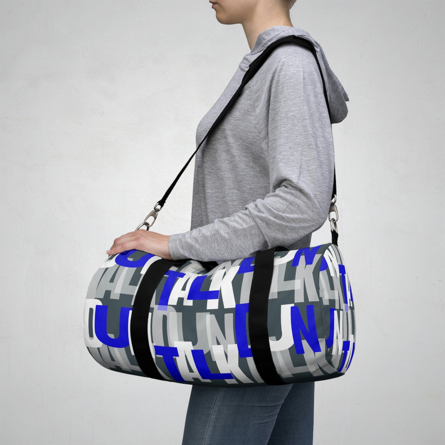 Duntalk "Signature" Canvas Duffle Bag - Blue/Black Printify