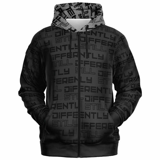 Duntalk "Differently" Zip Up Hoodie Jacket - Black