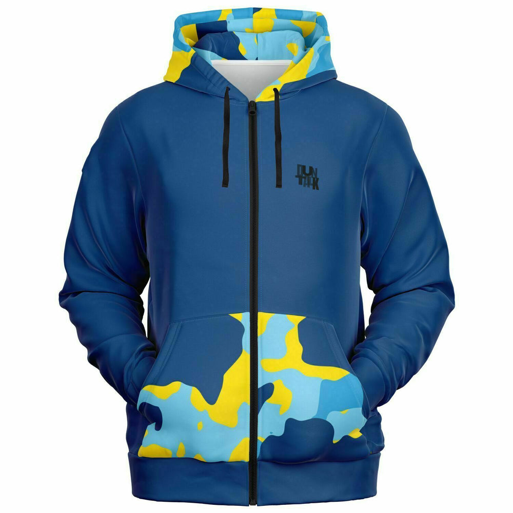 Duntalk "Bench Mob" Basketball Zip-Up Hoodie Jacket Blue Subliminator