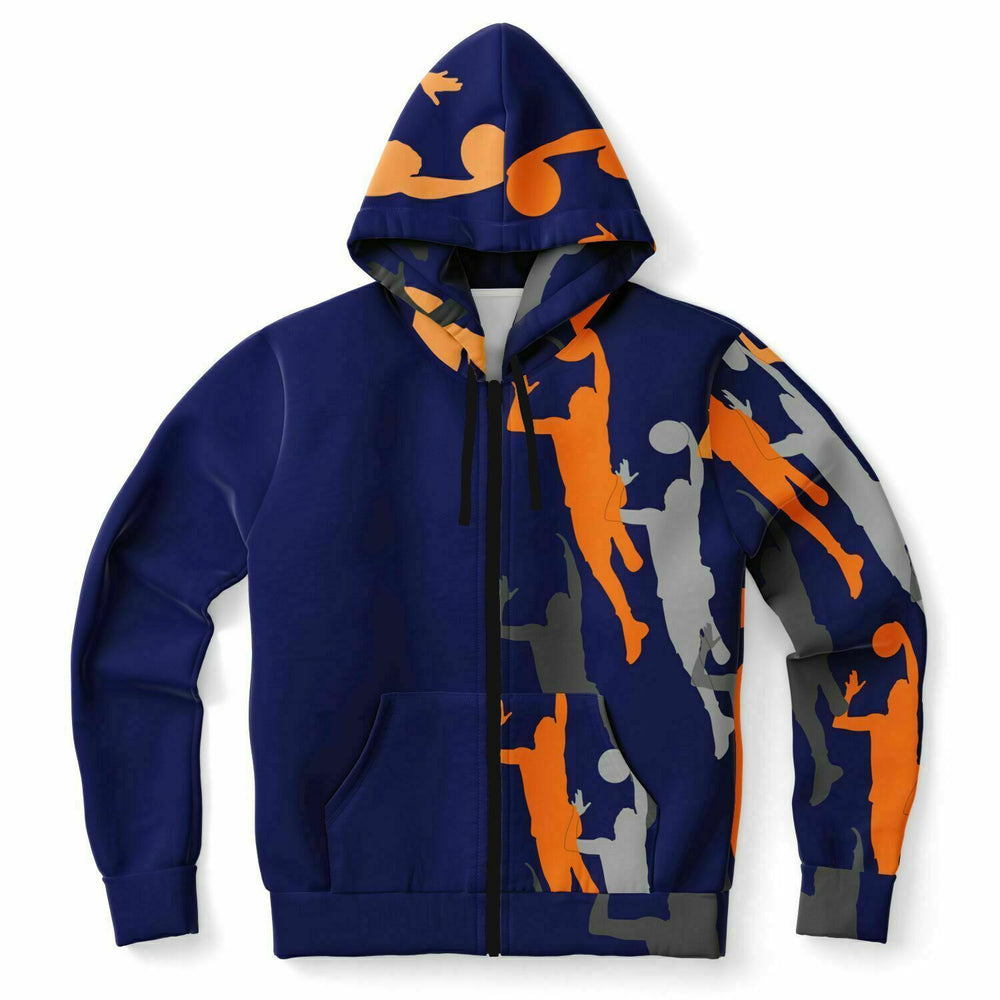 Duntalk "Body A Man" Zip-Up Basketball Hoodie Jacket - Blue Subliminator