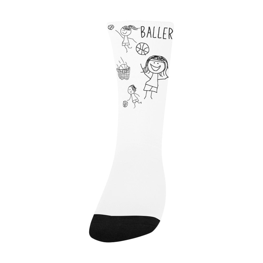 youth socks doodle g Kids' Custom Socks