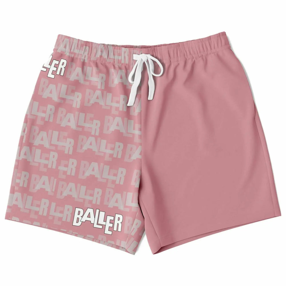 Duntalk "Baller" Basketball Mid Shorts - Pink Subliminator