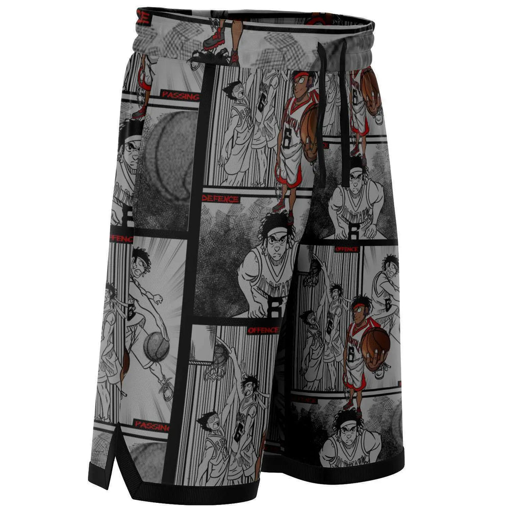 Duntalk "Anime" Basketball Shorts - Dark Mode Subliminator