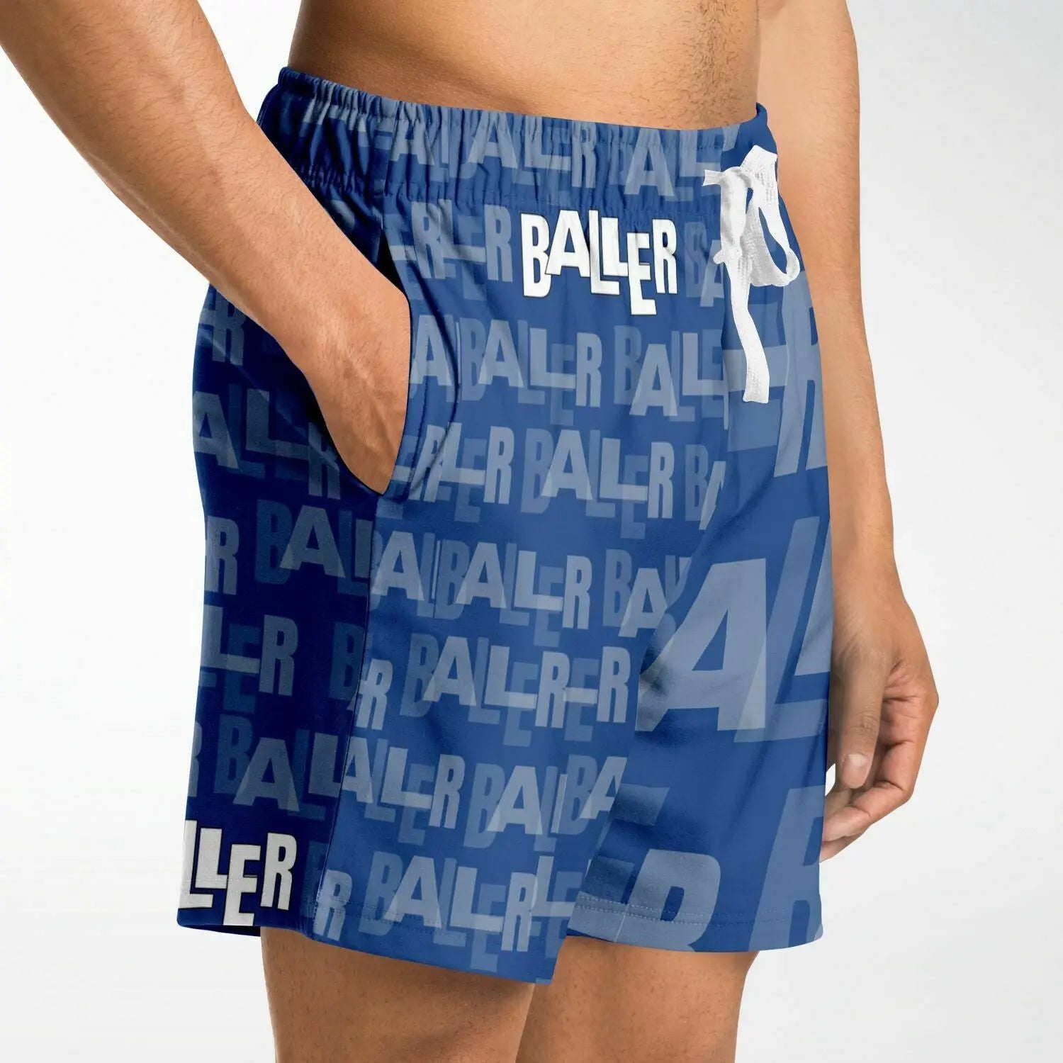 Duntalk "Baller" Basketball Mid Shorts - Blue Subliminator