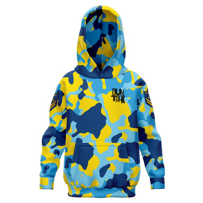 Duntalk "Bench Mob" Basketball Youth Hoodie - Blue Subliminator