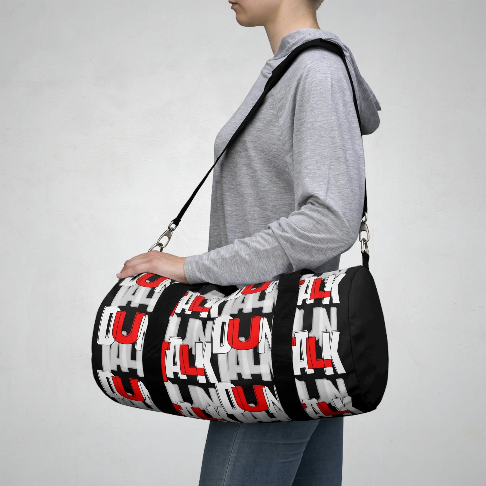 Duntalk "Signature" Canvas Duffle Bag - Red/Black Printify