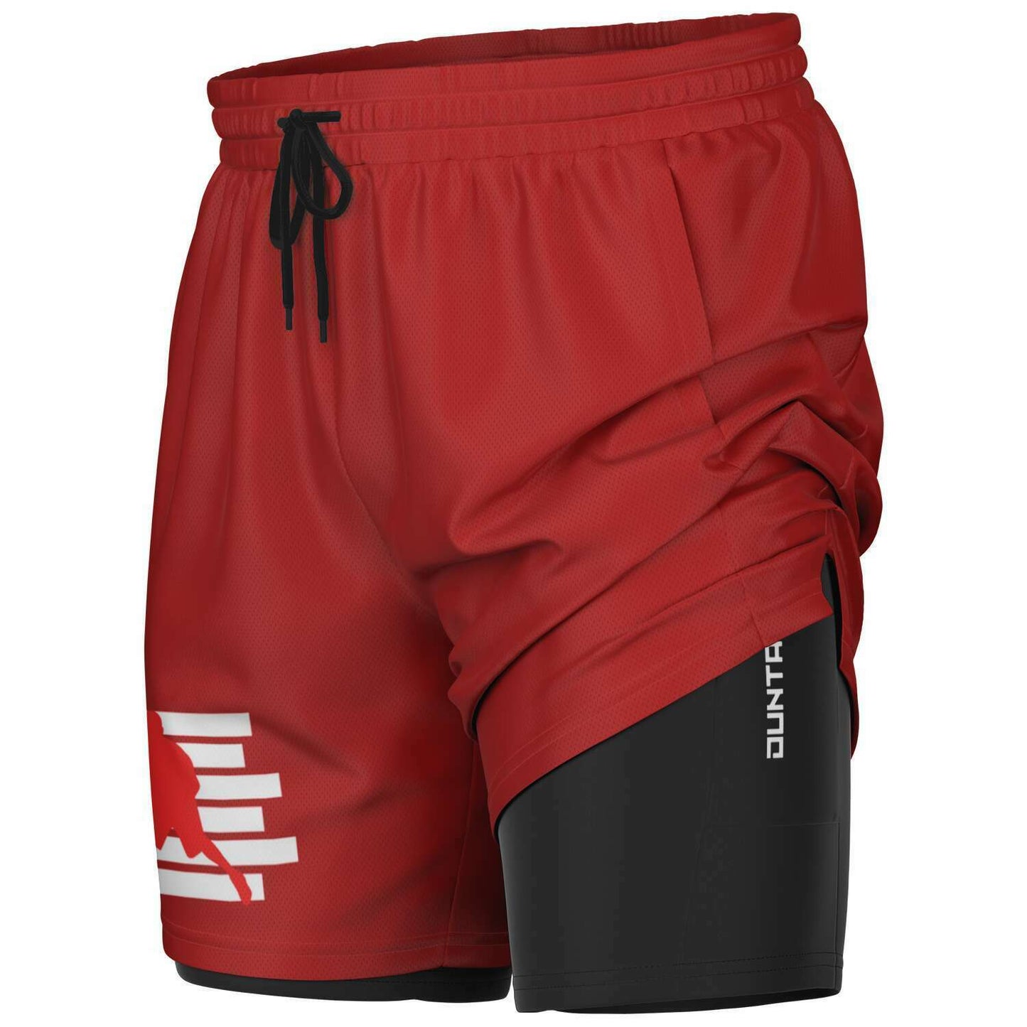 Duntalk "Da Man Dem" 2-in-1 Basketball Shorts - Red Subliminator