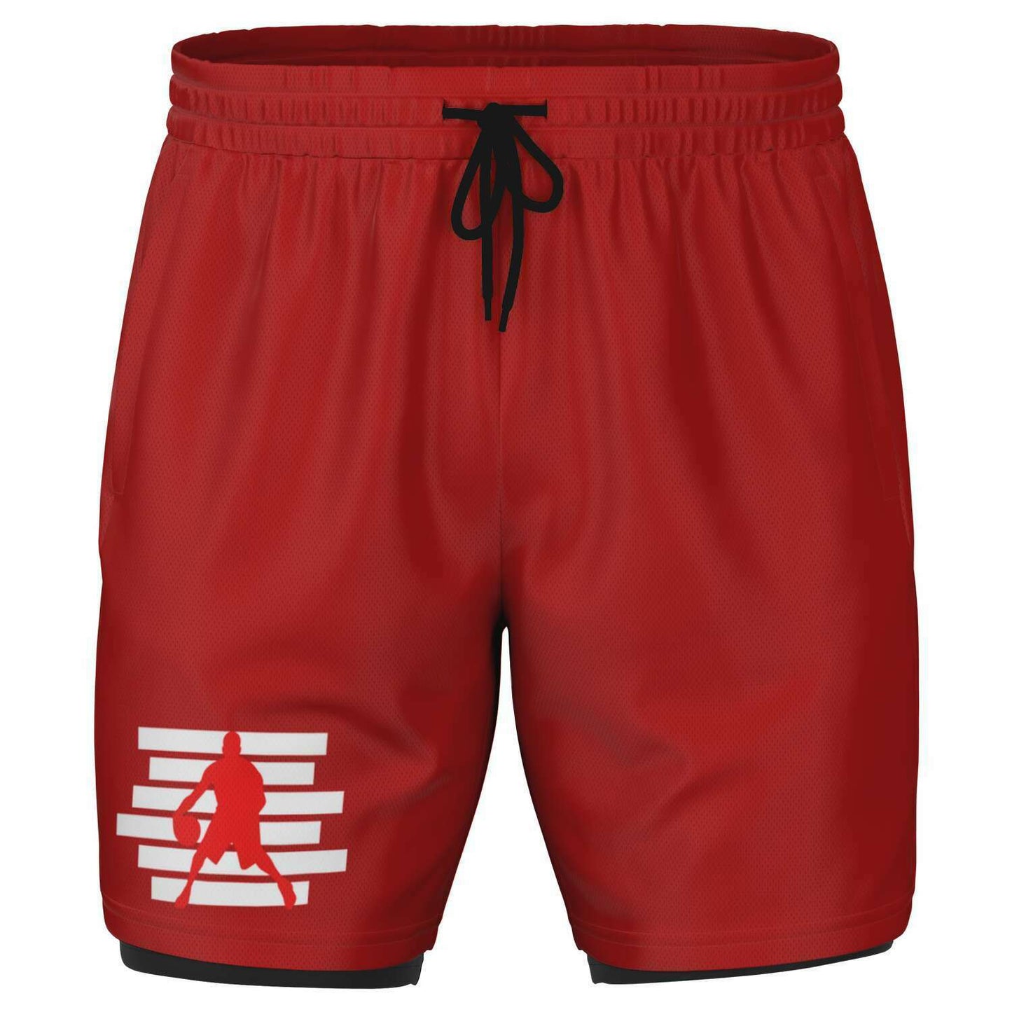 Duntalk "Da Man Dem" 2-in-1 Basketball Shorts - Red Subliminator