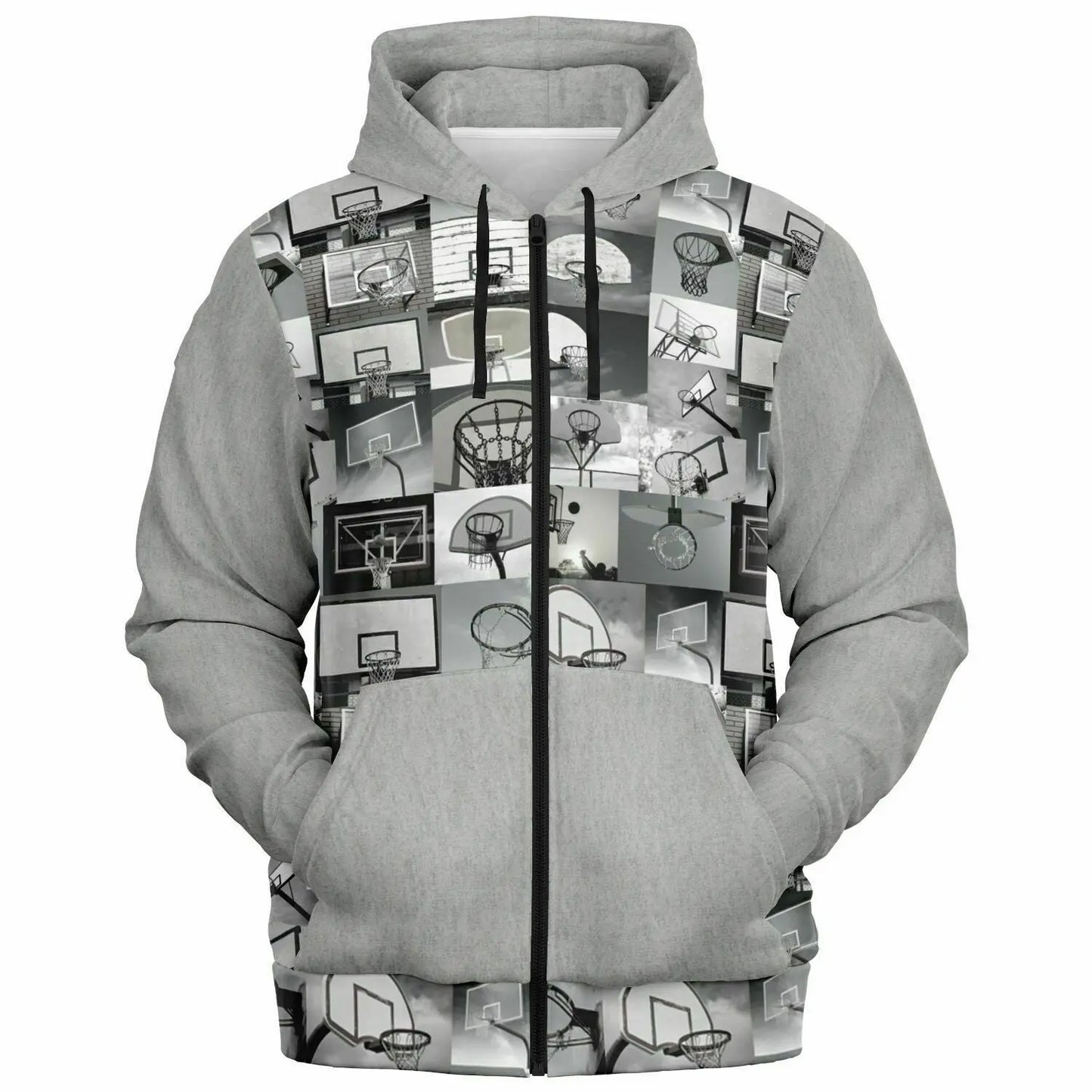 Duntalk "All Net" Basketball Athletic Zip-Up Hoodie - Grey